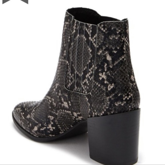 Steve Madden Grey Snake Jet Ankle Boots - Picture 2 of 8